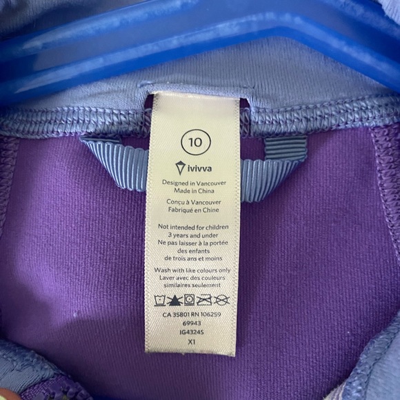 Ivivva Girls Track Jacket- purple color, size 10 - Picture 3 of 3